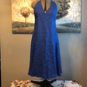 Ralph Lauren linen halter neck a line dress
